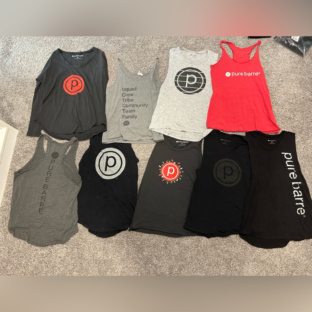 Pure Barre Assorted Tank Tops - Black, Gray, Red